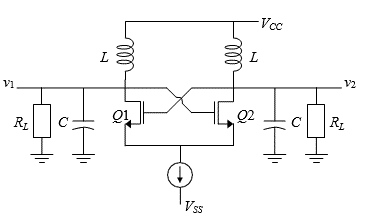 Ilustración 2.7 Oscilador con transistores acoplados